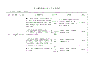 涉危化品使用企业检查标准清单.docx