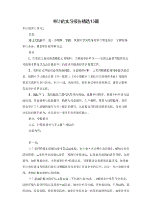 审计的实习报告精选15篇.docx
