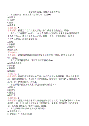小学综合素质：文化素养题库考点.docx