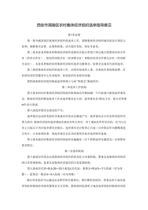 西安市高陵区农村集体经济组织选举指导意见.docx