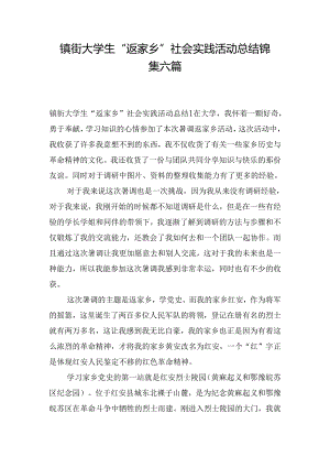 镇街大学生“返家乡”社会实践活动总结锦集六篇.docx