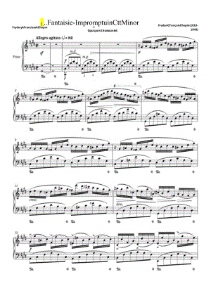 肖邦升C小调幻想即兴曲（Op.66）（原版） 高清钢琴谱五线谱.docx
