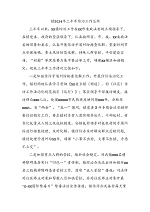 镇2024年上半年综治工作总结.docx