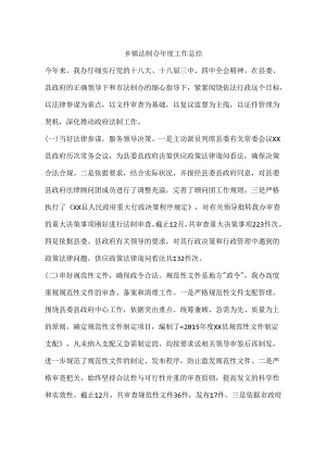 乡镇法制办年度工作总结.docx