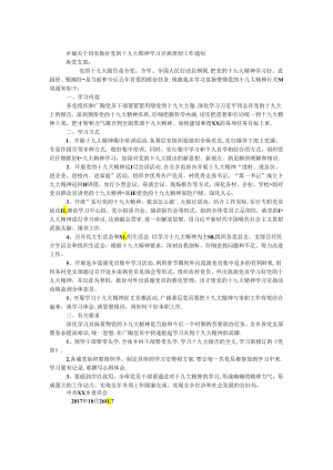 乡镇关于切实做好党的十九大精神学习宣传贯彻工作通知.docx