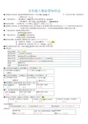 人教版五年级上册必备知识点.docx