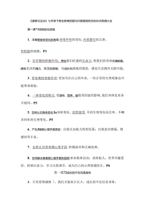 《道德与法治》七年级下册全册填空题与问答题相结合知识点梳理大全.docx