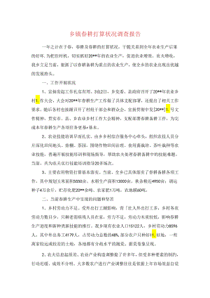 乡镇春耕准备情况调查报告与乡镇机关作风建设工作报告汇编.docx