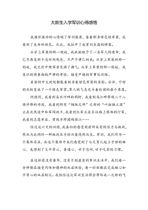大新生入学军训心得感悟.docx