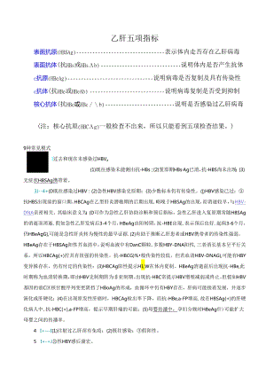 乙肝五项详细对照表及肝功能检查指标(一目了然版).docx