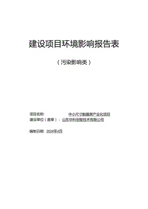 中小尺寸触摸屏产业化项目环评报告表.docx