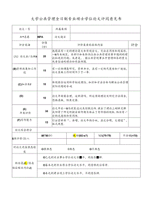 大学公共管理全日制专业硕士学位论文评阅意见书.docx