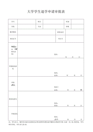 大学学生退学申请审批表.docx