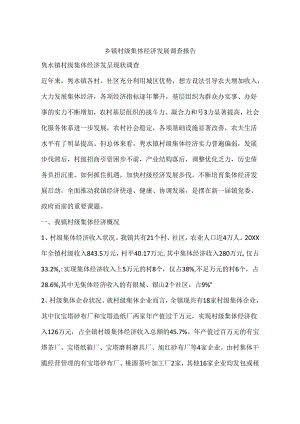 乡镇村级集体经济发展调查报告.docx