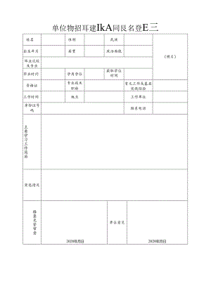 单位公开招聘事业人员报名登记表.docx