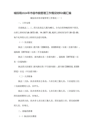 城综局2024年市容市貌管理工作情况材料5篇汇编.docx