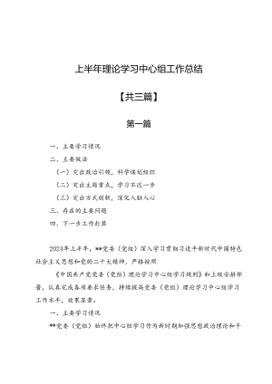 上半年理论学习中心组工作总结3篇.docx
