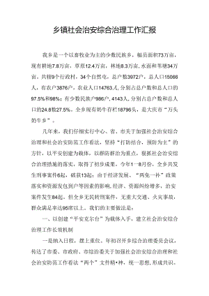 乡镇社会治安综合治理工作汇报.docx
