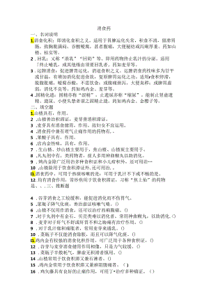 中药消食药试题[1].docx
