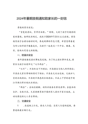 2024年小学暑假放假通知及温馨提示(16篇).docx
