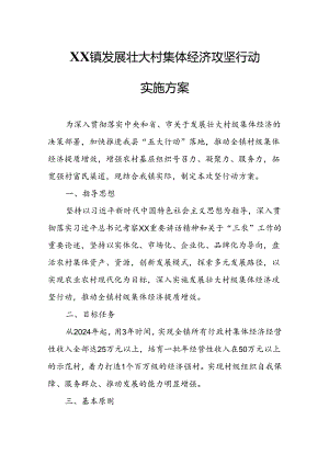 XX镇发展壮大村集体经济攻坚行动实施方案.docx