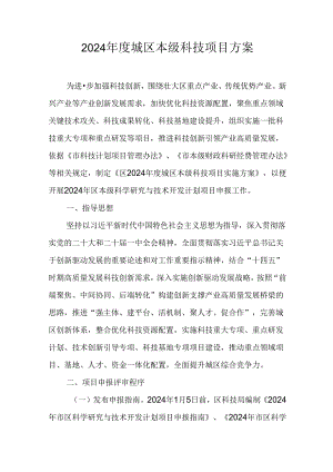 2024年度城区本级科技项目方案.docx
