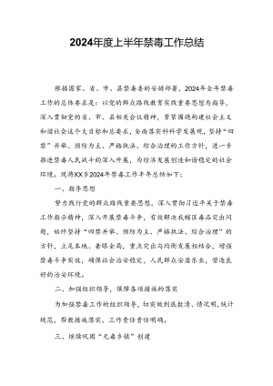2024年度上半年禁毒工作总结.docx