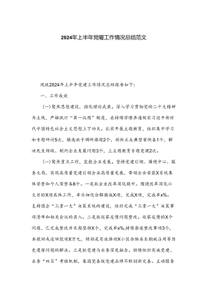 2024年上半年党建工作情况总结范文.docx