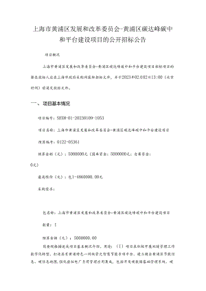 【招标】上海市黄浦区碳达峰碳中和平台建设项目.docx
