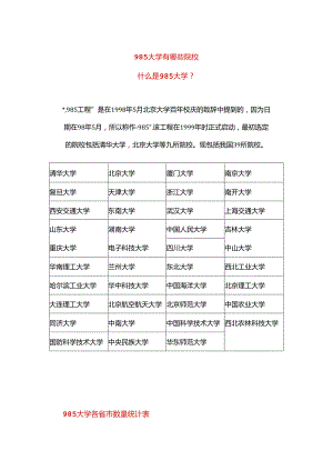 985大学有哪些院校.docx