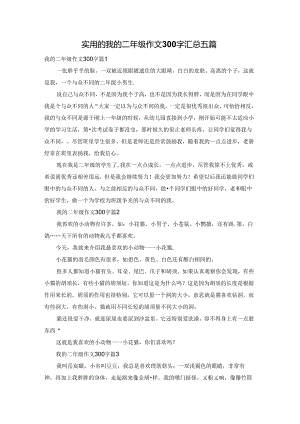 实用的我的二年级作文300字汇总五篇.docx