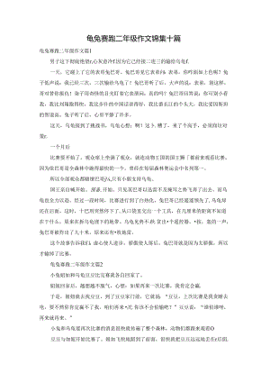 龟兔赛跑二年级作文锦集十篇.docx
