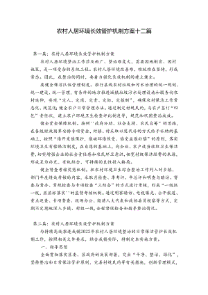 农村人居环境长效管护机制方案十二篇.docx