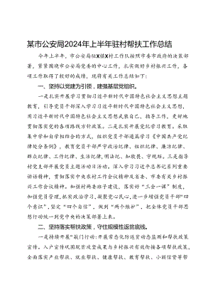 某市公安局2024年上半年驻村帮扶工作总结.docx