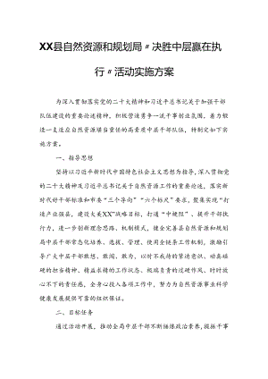 XX县自然资源和规划局“决胜中层赢在执行”活动实施方案.docx