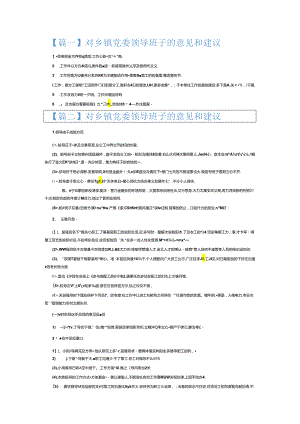 对乡镇党委领导班子的意见和建议6篇.docx