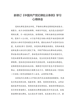 2024新修订中国共产党纪律处分条例“六项纪律”的心得体会七篇.docx