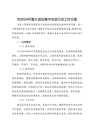 市2024年重大项目集中攻坚行动工作方案.docx