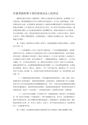 在新晋副科职干部任前谈话会上的讲话.docx