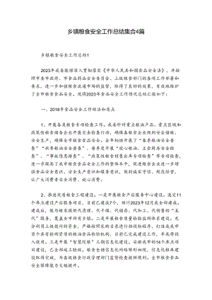 乡镇粮食安全工作总结集合4篇.docx