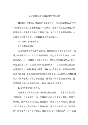 县文旅局公共文化2023年工作总结.docx