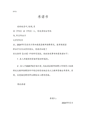 承诺书 示范文本.docx