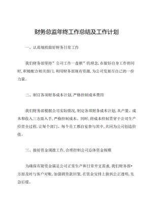 财务总监年终工作总结及工作计划.docx