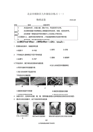 2023-一模-初三-朝阳-试题 .docx