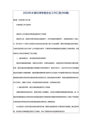 2024年乡镇纪律审查安全工作汇报（共6篇）.docx