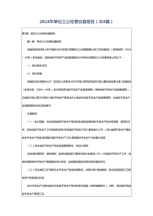 2024年单位三公经费自查报告（共4篇）.docx
