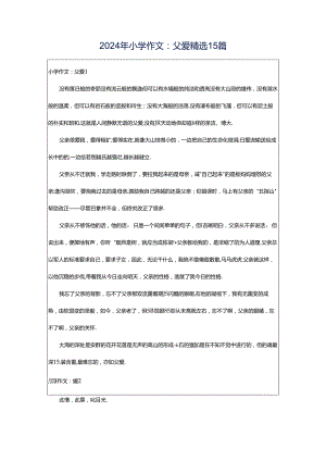 2024年小学作文：父爱精选15篇.docx