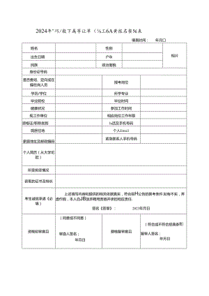 2024年公开招聘下属事业单位工作人员报名登记表.docx