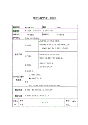 Web编程基础（HTML+CSS）项目实战教程-教案.docx
