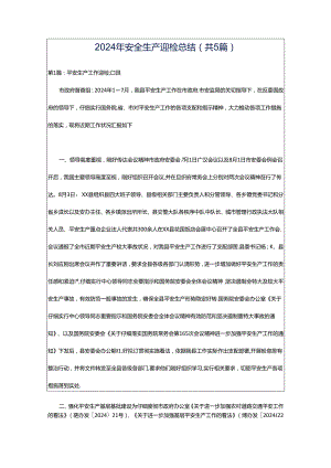 2024年安全生产迎检总结（共5篇）.docx